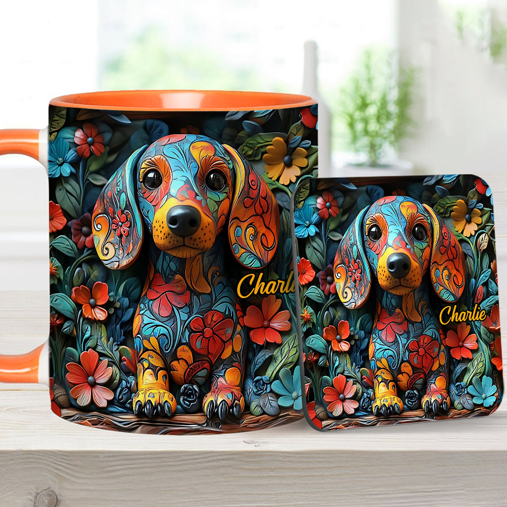 Love Dachshunds - Personalized Dachshund Accent Mug