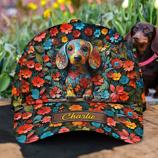 Casquette classique personnalisée pour chien « J’adore les teckels »