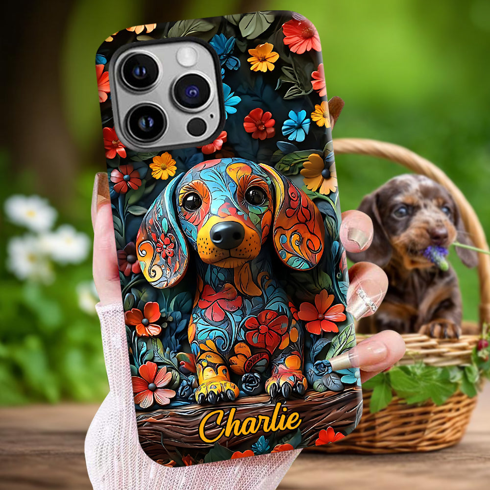 Love Dachshund - Personalized Dog Full Print Phone Case