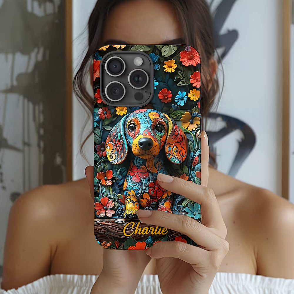 Love Dachshund - Personalized Dog Full Print Phone Case