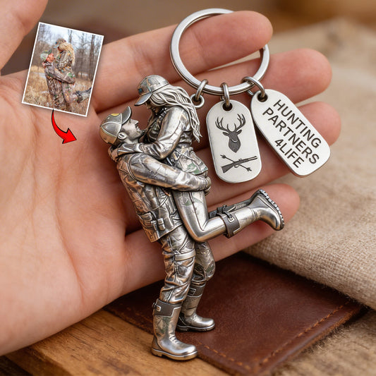 Porte-clés personnalisé à partir de n'importe quelle photo - Porte-clés de chasse personnalisé avec breloques