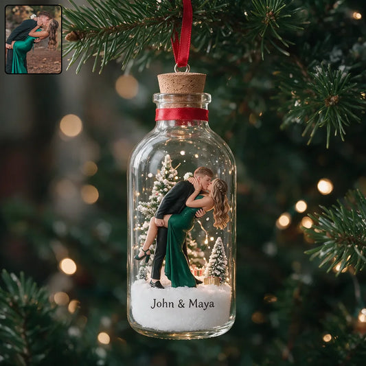 Custom Bottle Style Ornament - Personalized Couple Ornament