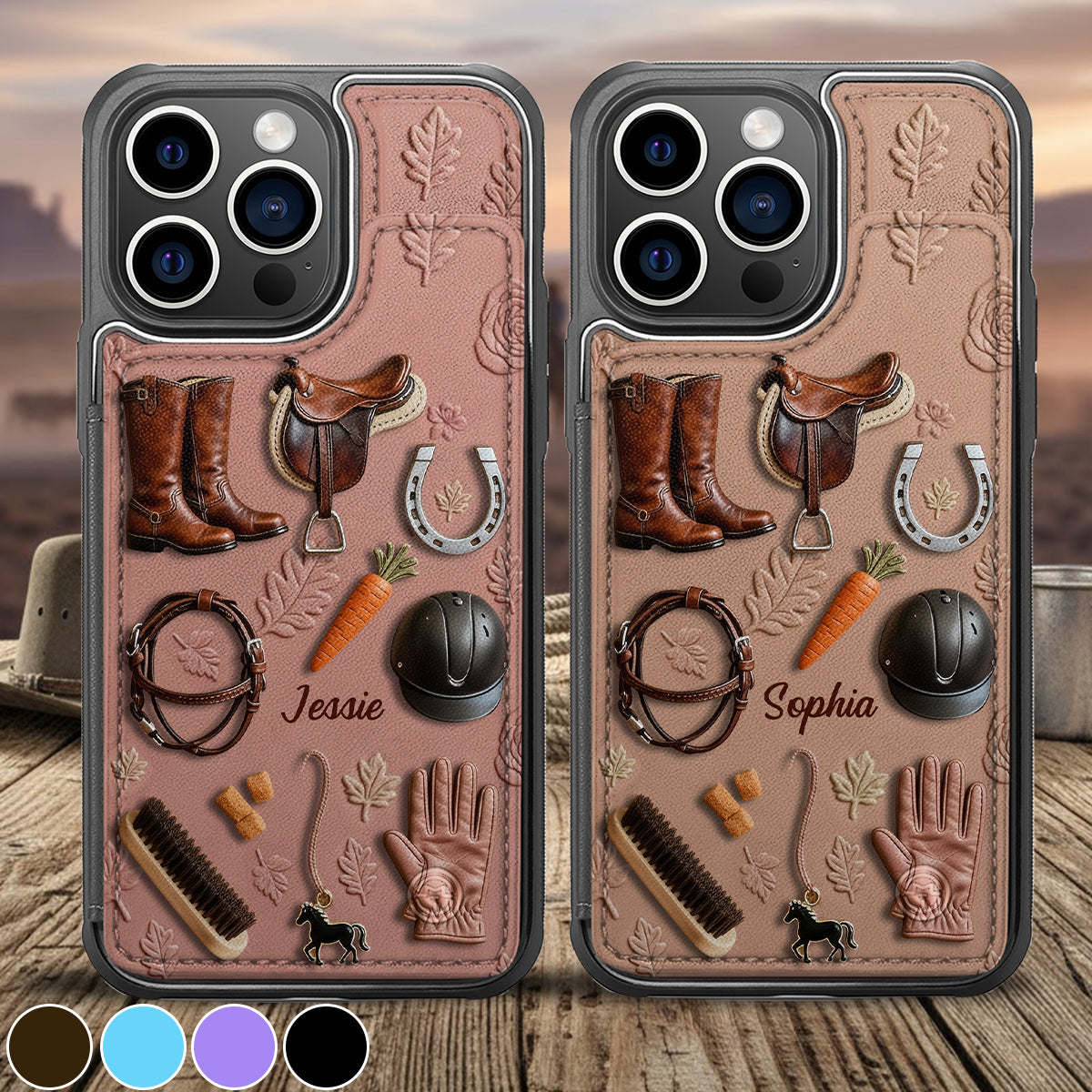 Étui portefeuille pour téléphone personnalisé avec motif cheval - Passionné de chevaux