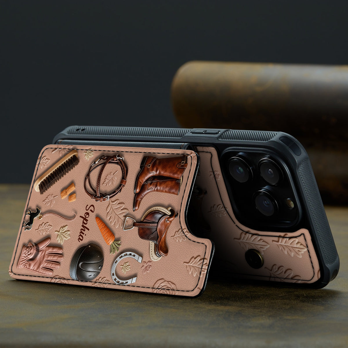 Étui portefeuille pour téléphone personnalisé avec motif cheval - Passionné de chevaux