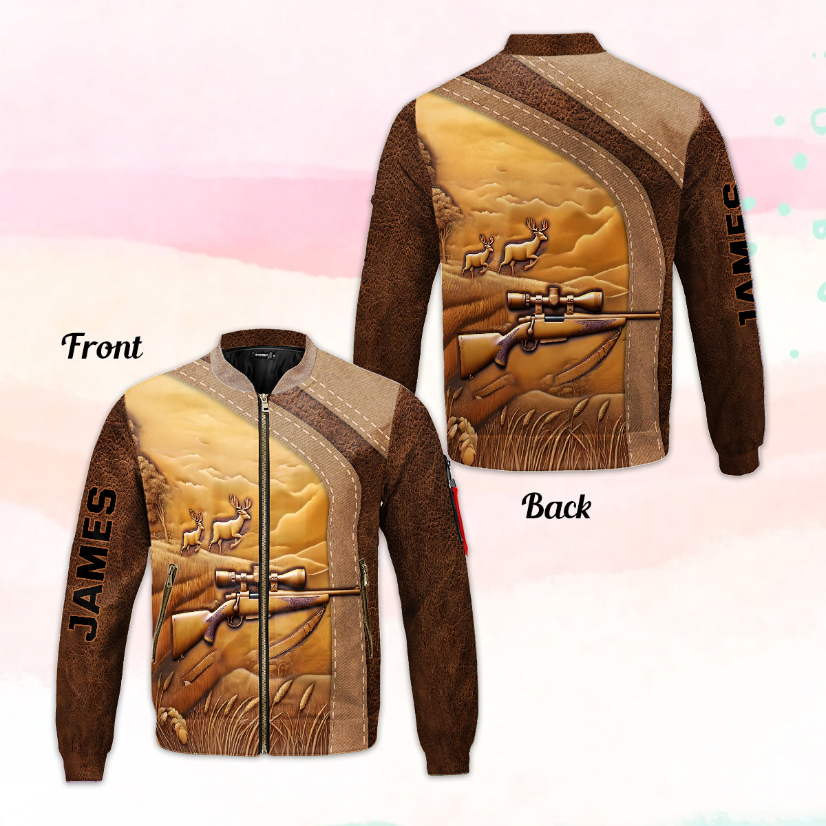 Passionné de chasse - Veste bomber de chasse personnalisée