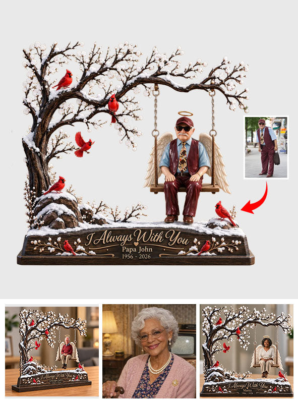 Custom Memorial Sits On The Tree Swing - Personalized Memorial Plaque With Charm