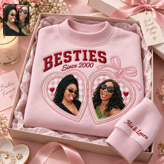 Besties Forever - Personalized Bestie Mock Neck Sweatshirt