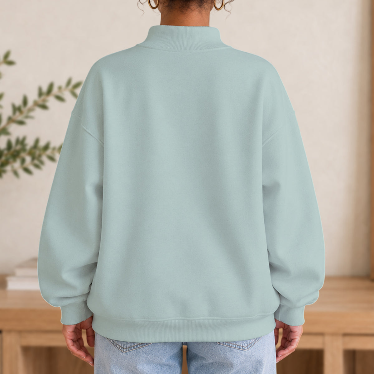 Besties Forever - Personalized Bestie Mock Neck Sweatshirt