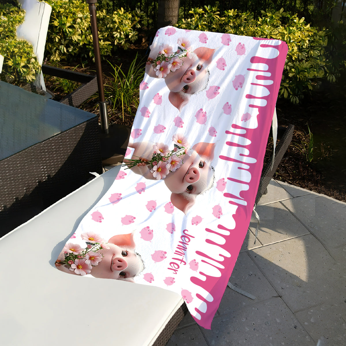 Cute Pig - Personalized Pig Lover Quick-dry Beach Towel/ Bath Towel