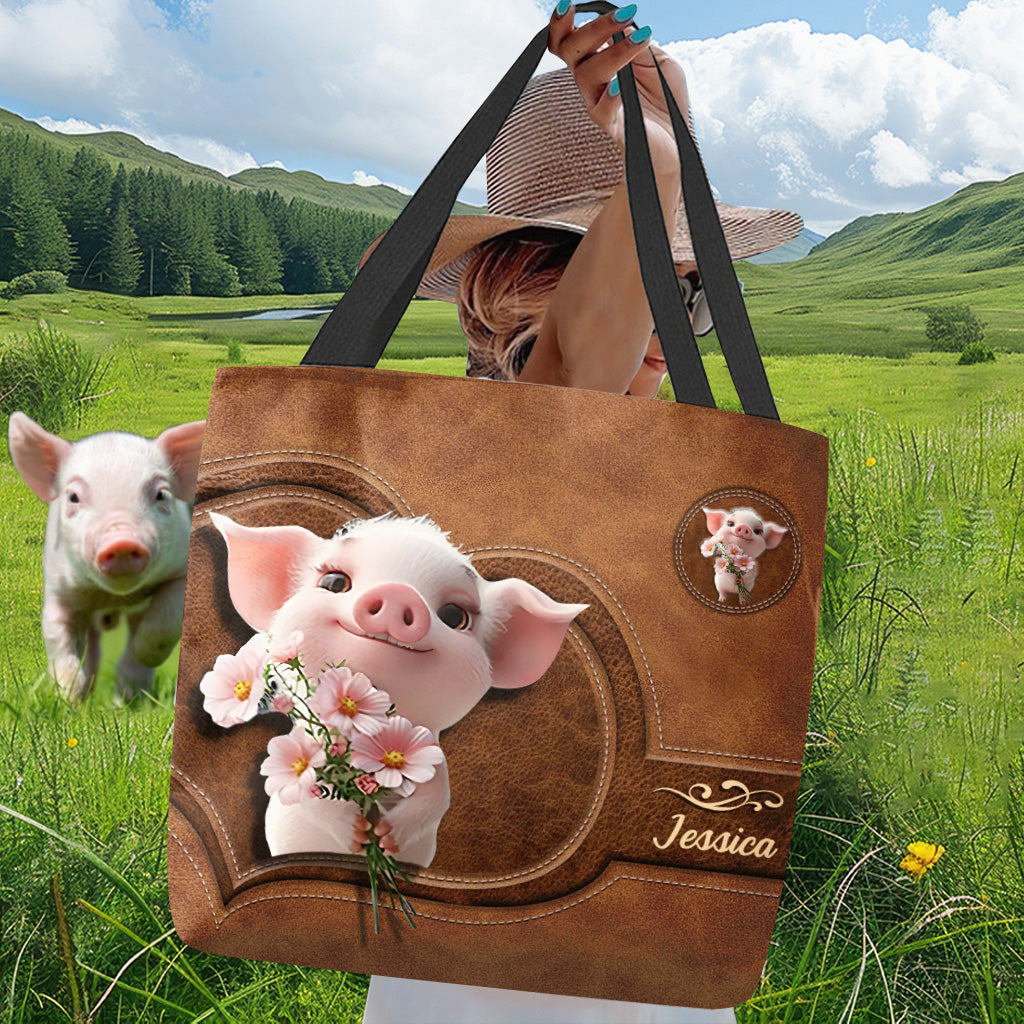 Cute Pig - Personalized Pig Lover Tote Bag