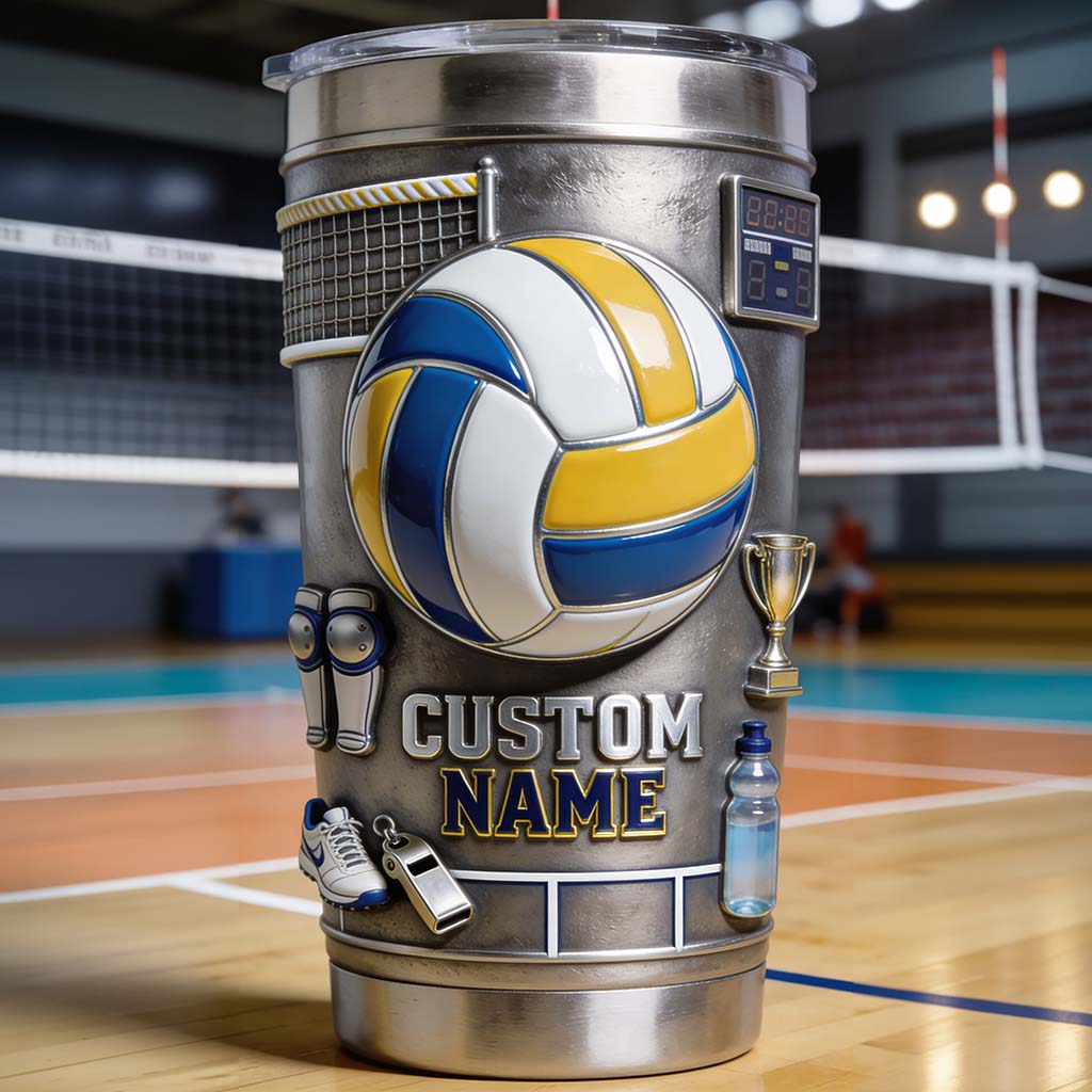 Gobelet isotherme personnalisé « J’adore le volley-ball »