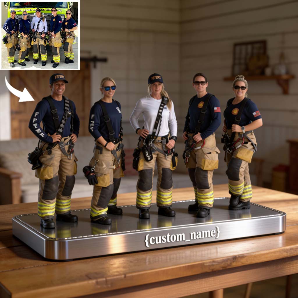 Cadeau pour pompier - Plaque acrylique personnalisée en forme de pompier