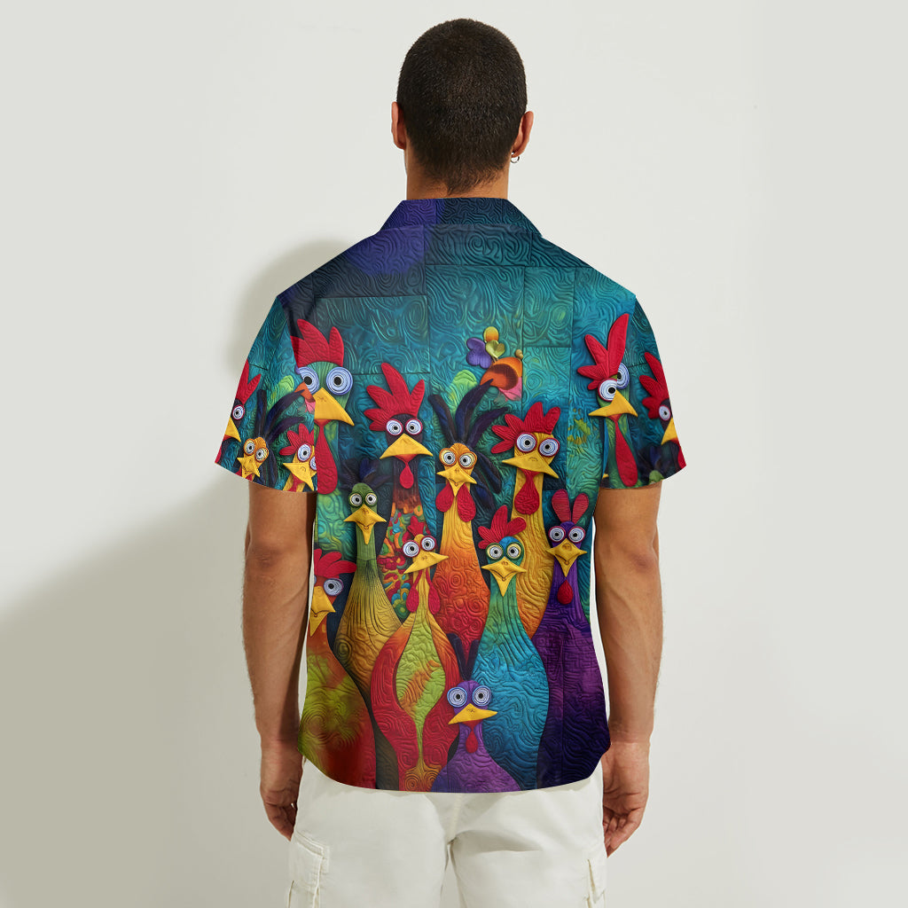 Chemise hawaïenne personnalisée avec poulet fantaisie et humour