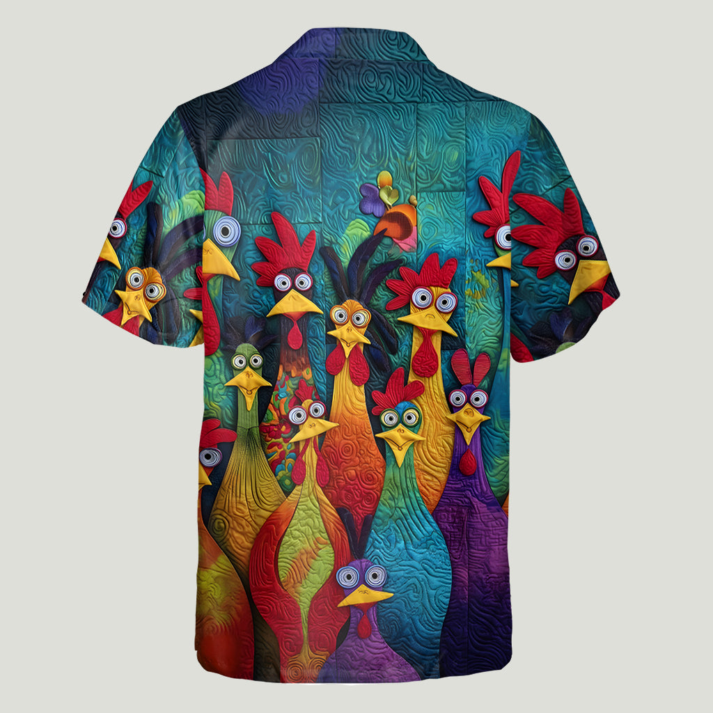 Chemise hawaïenne personnalisée avec poulet fantaisie et humour