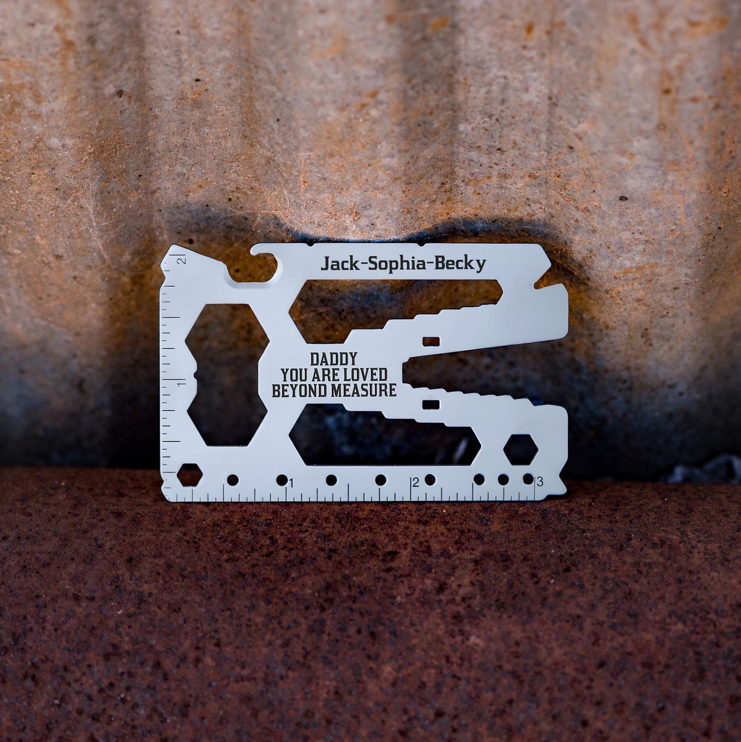 Papa, tu es aimé plus que tout - Plaque multifonctions en métal personnalisée pour papa
