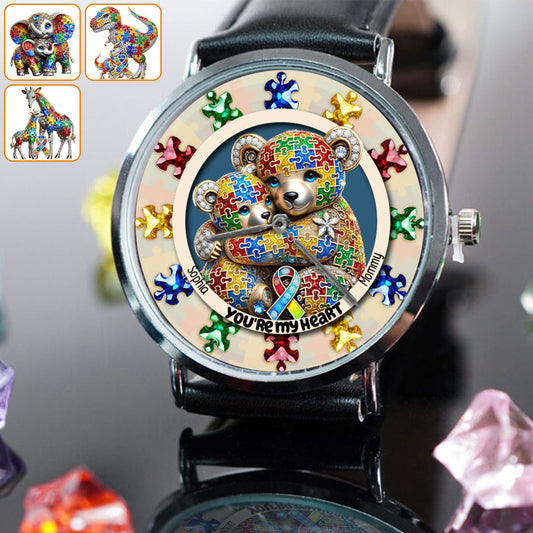 Tu es mon cœur - Montre-bracelet personnalisée pour la sensibilisation à l'autisme