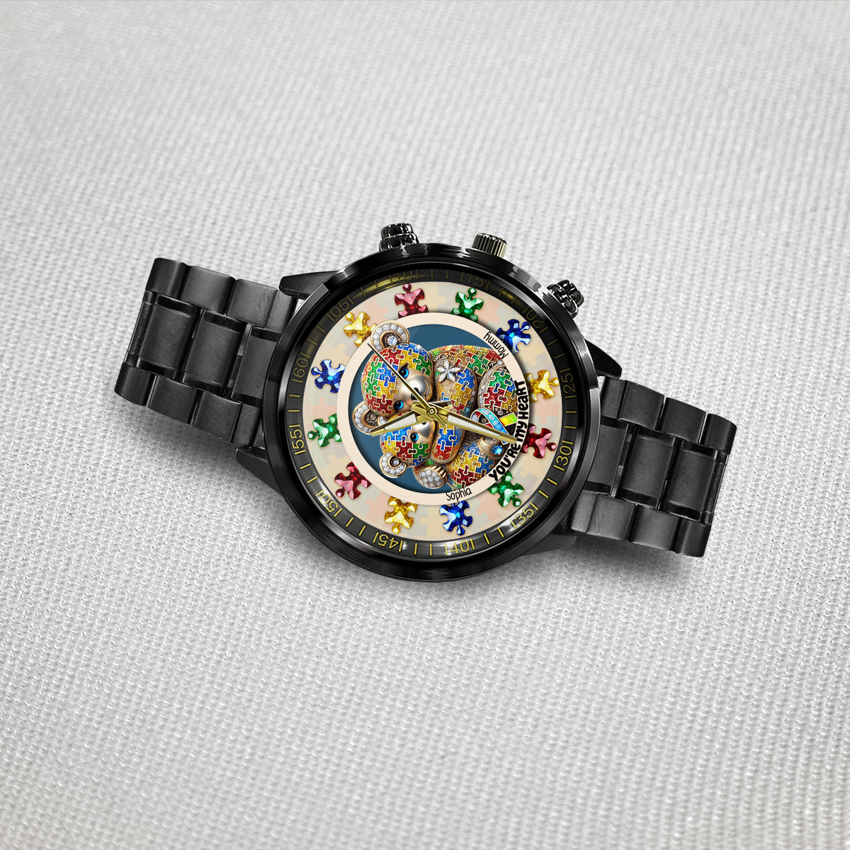 Tu es mon cœur - Montre-bracelet personnalisée pour la sensibilisation à l'autisme