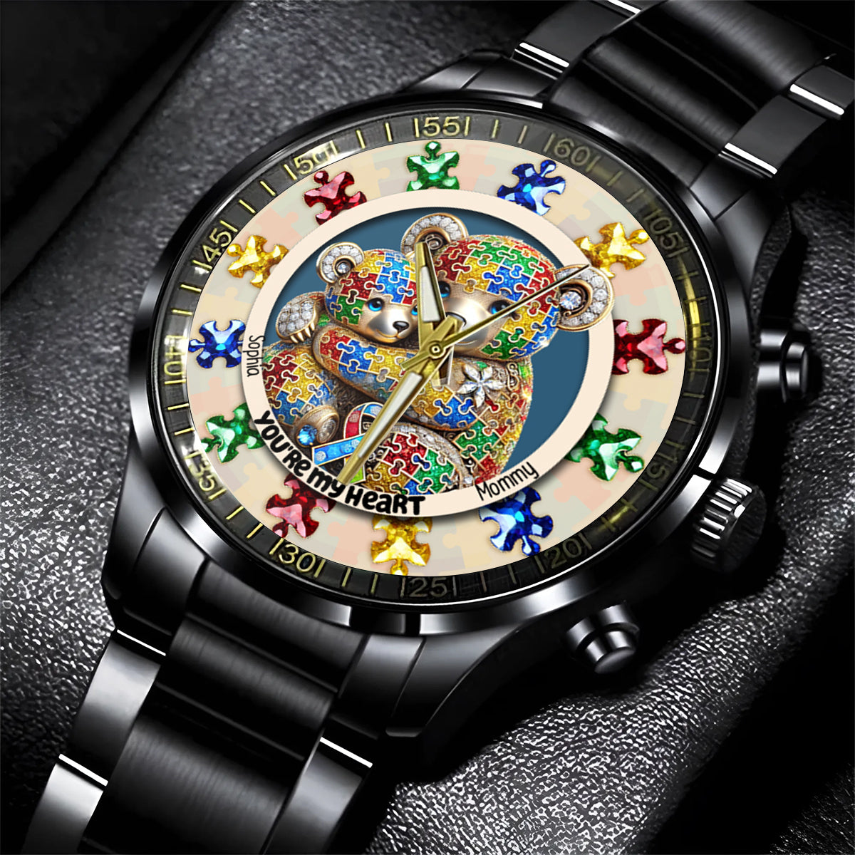 Tu es mon cœur - Montre-bracelet personnalisée pour la sensibilisation à l'autisme