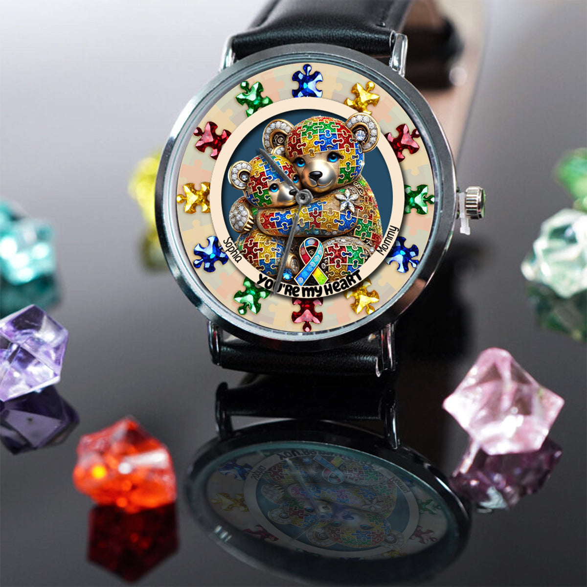 Tu es mon cœur - Montre-bracelet personnalisée pour la sensibilisation à l'autisme