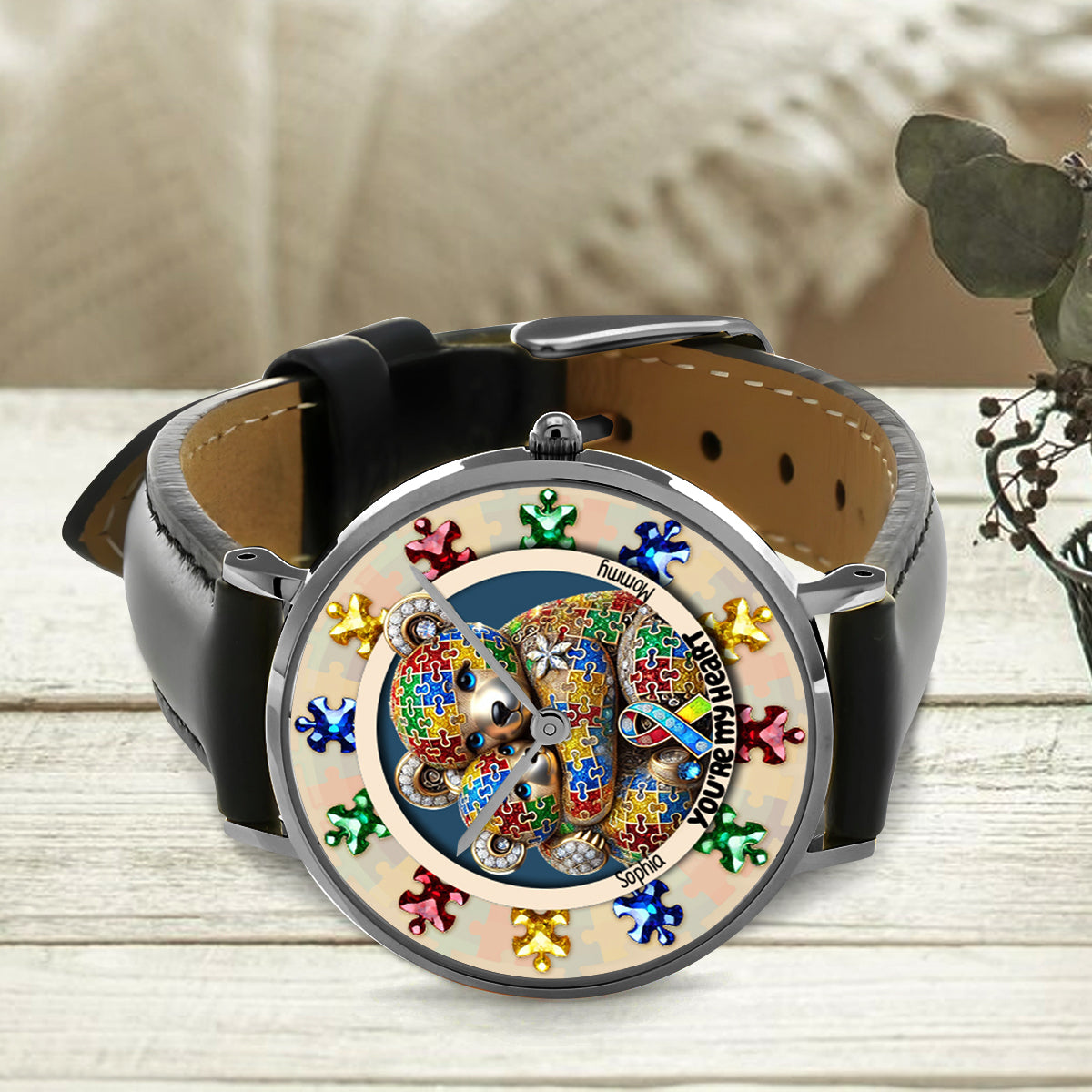 Tu es mon cœur - Montre-bracelet personnalisée pour la sensibilisation à l'autisme