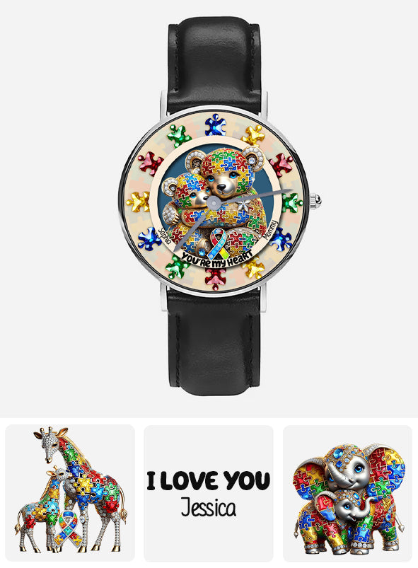 Tu es mon cœur - Montre-bracelet personnalisée pour la sensibilisation à l'autisme