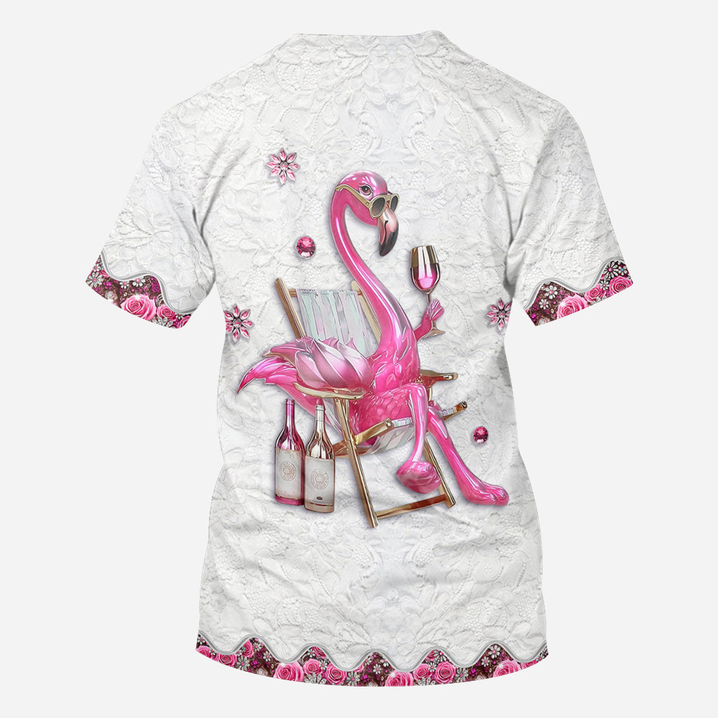 Soyez un flamant rose au milieu d'une volée de pigeons - T-shirt personnalisé à motif flamant rose