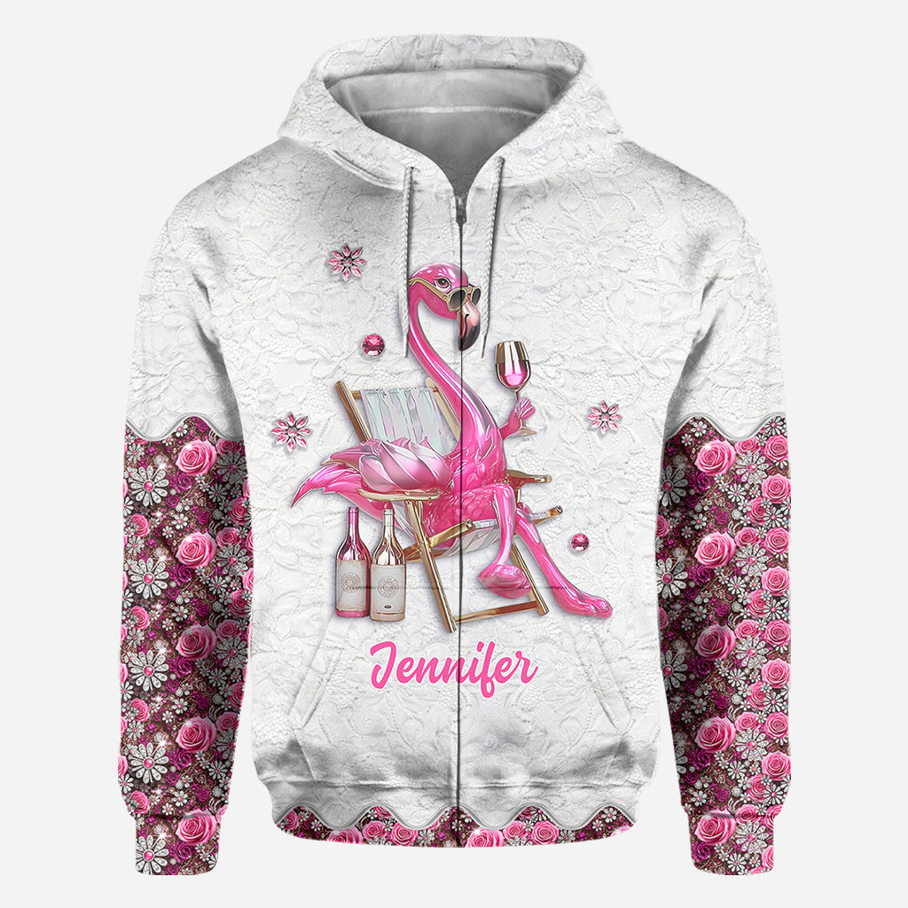 Soyez un flamant rose au milieu d'une volée de pigeons - T-shirt personnalisé à motif flamant rose