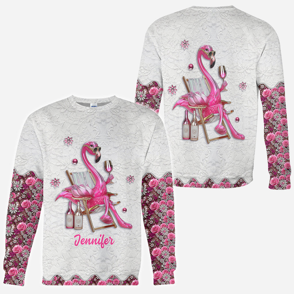 Soyez un flamant rose au milieu d'une volée de pigeons - T-shirt personnalisé à motif flamant rose