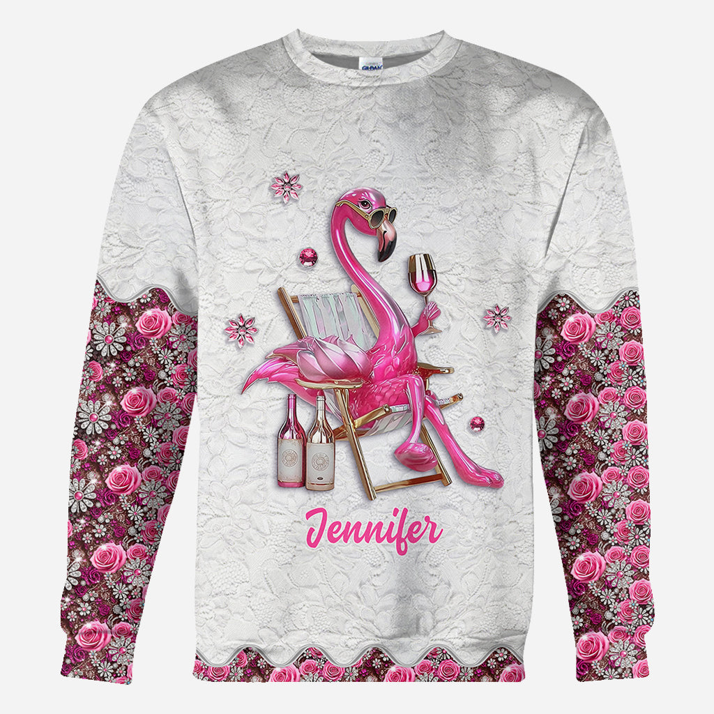 Soyez un flamant rose au milieu d'une volée de pigeons - T-shirt personnalisé à motif flamant rose
