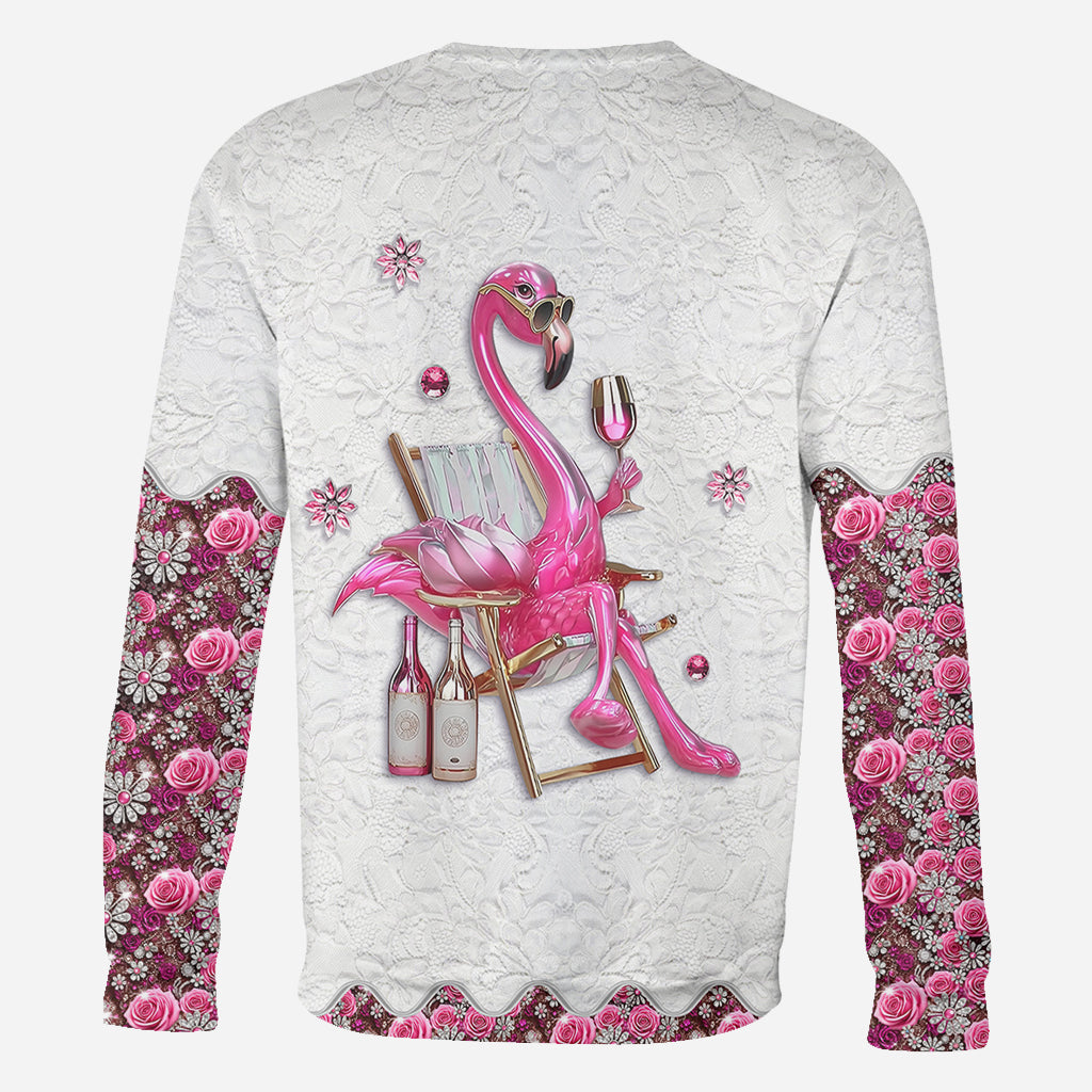 Soyez un flamant rose au milieu d'une volée de pigeons - T-shirt personnalisé à motif flamant rose