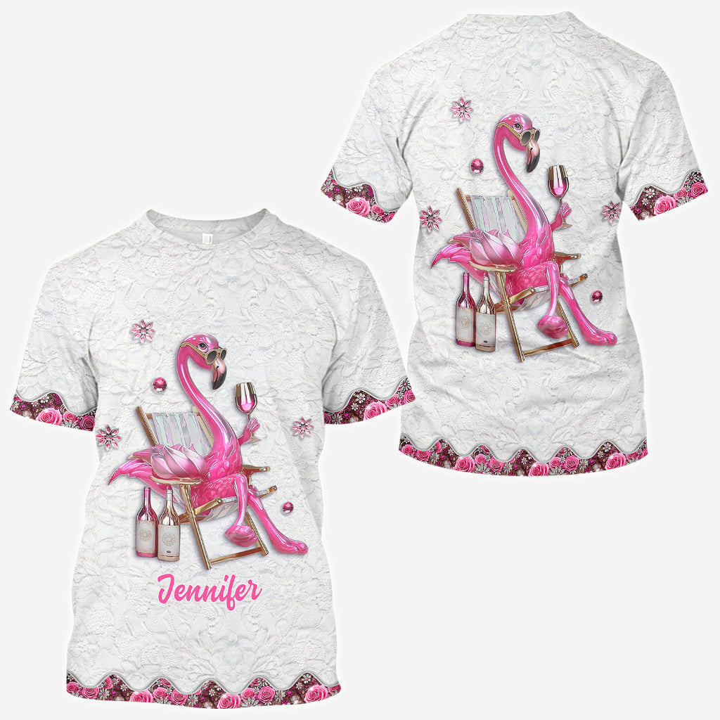 Soyez un flamant rose au milieu d'une volée de pigeons - T-shirt personnalisé à motif flamant rose