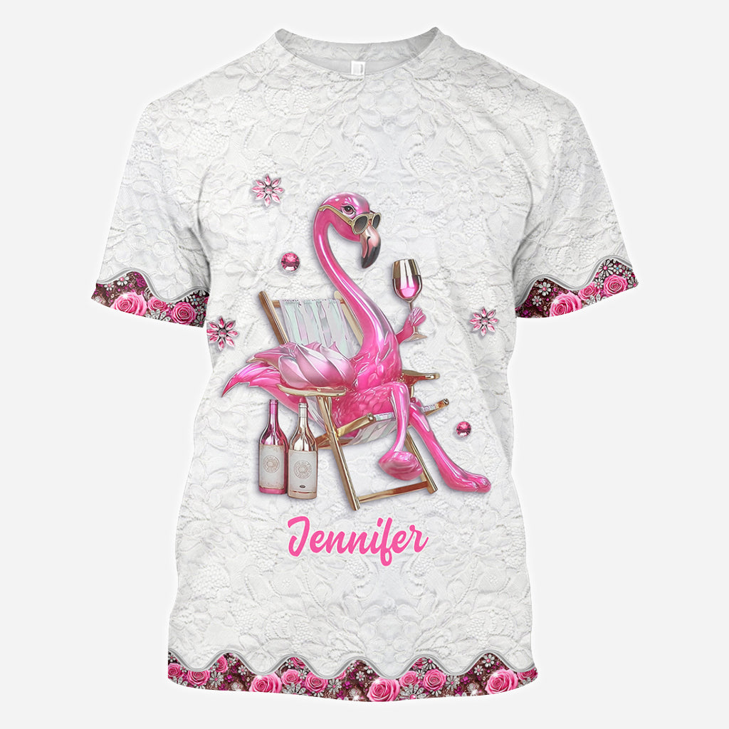 Soyez un flamant rose au milieu d'une volée de pigeons - T-shirt personnalisé à motif flamant rose