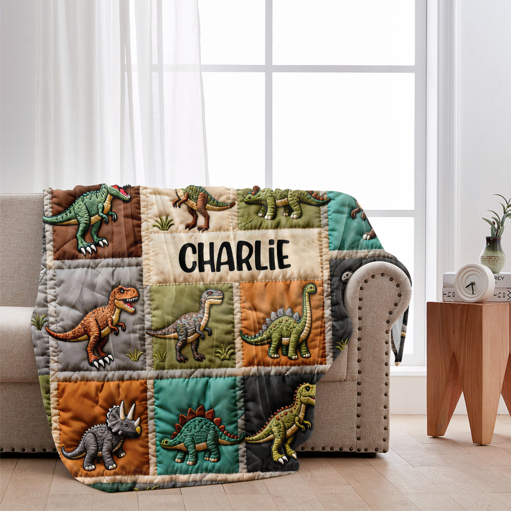 Couverture enfant personnalisée Love Dinosaur -