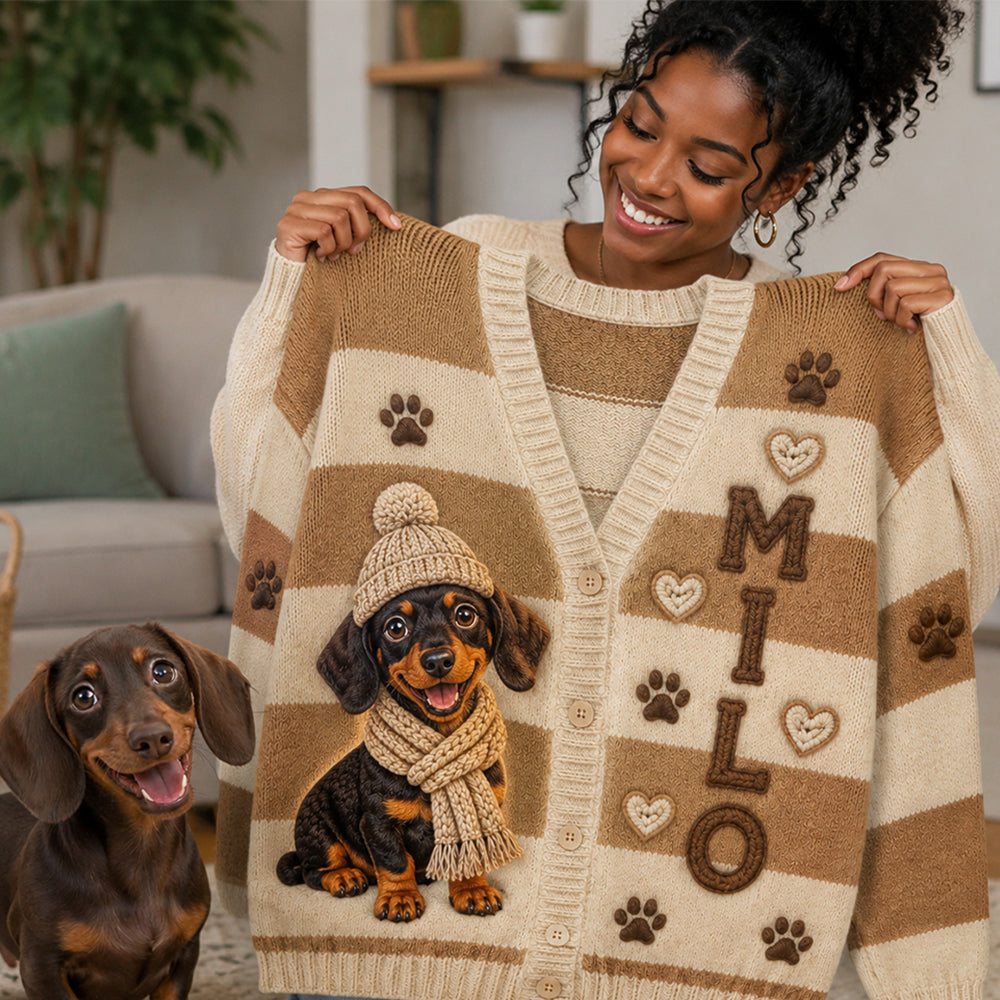 J'adore mes animaux - Pull cardigan personnalisé pour chien