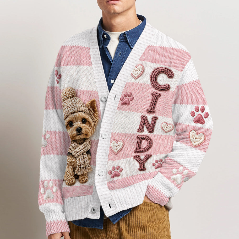 J'adore mes animaux - Pull cardigan personnalisé pour chien