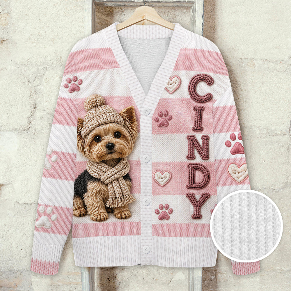 J'adore mes animaux - Pull cardigan personnalisé pour chien
