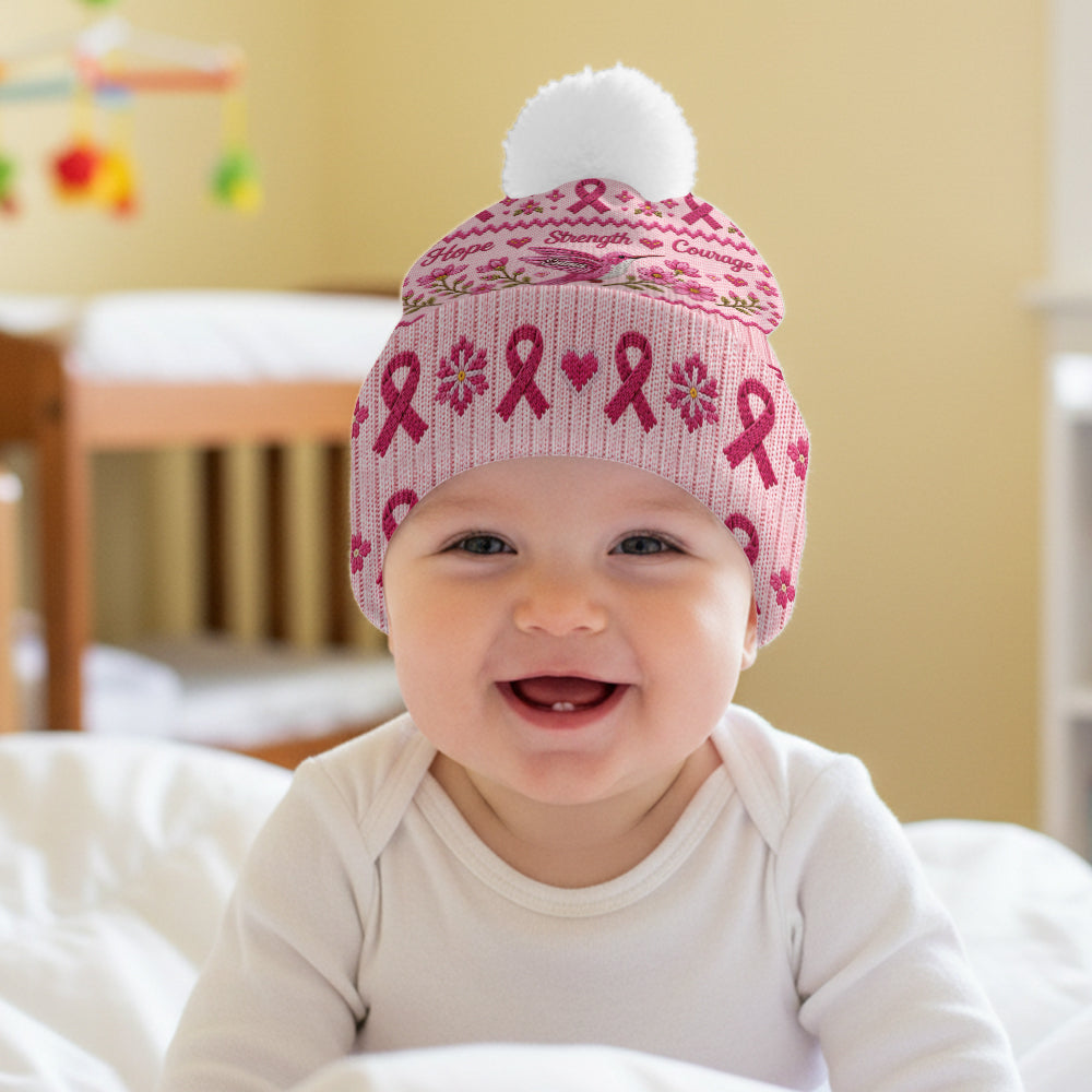 Breast Cancer Awareness - Personalized Breast Cancer Awareness Beanie Hat