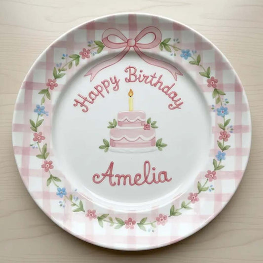Birthday Gift - Personalized Birthday Ceramic Round Plate