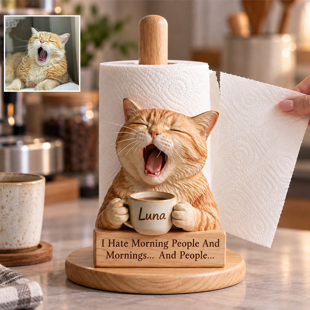 Good Morning - Personalized Dog Paper Towel Stand