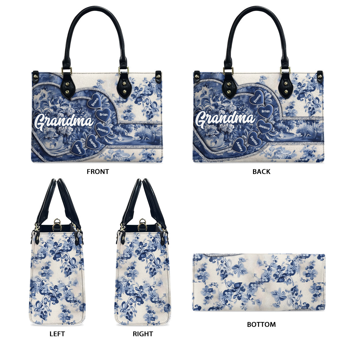 Sac à main en cuir personnalisé pour grand-mère Nana Gigi