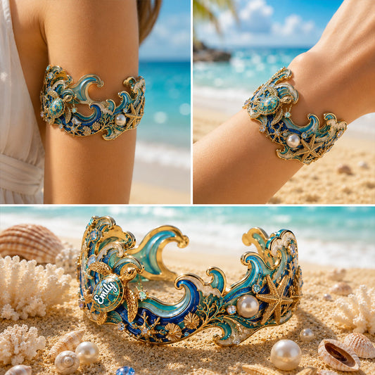 Idée Cadeau pour Amoureux de la Mer - Bracelet Personnalisé en Forme de Mer