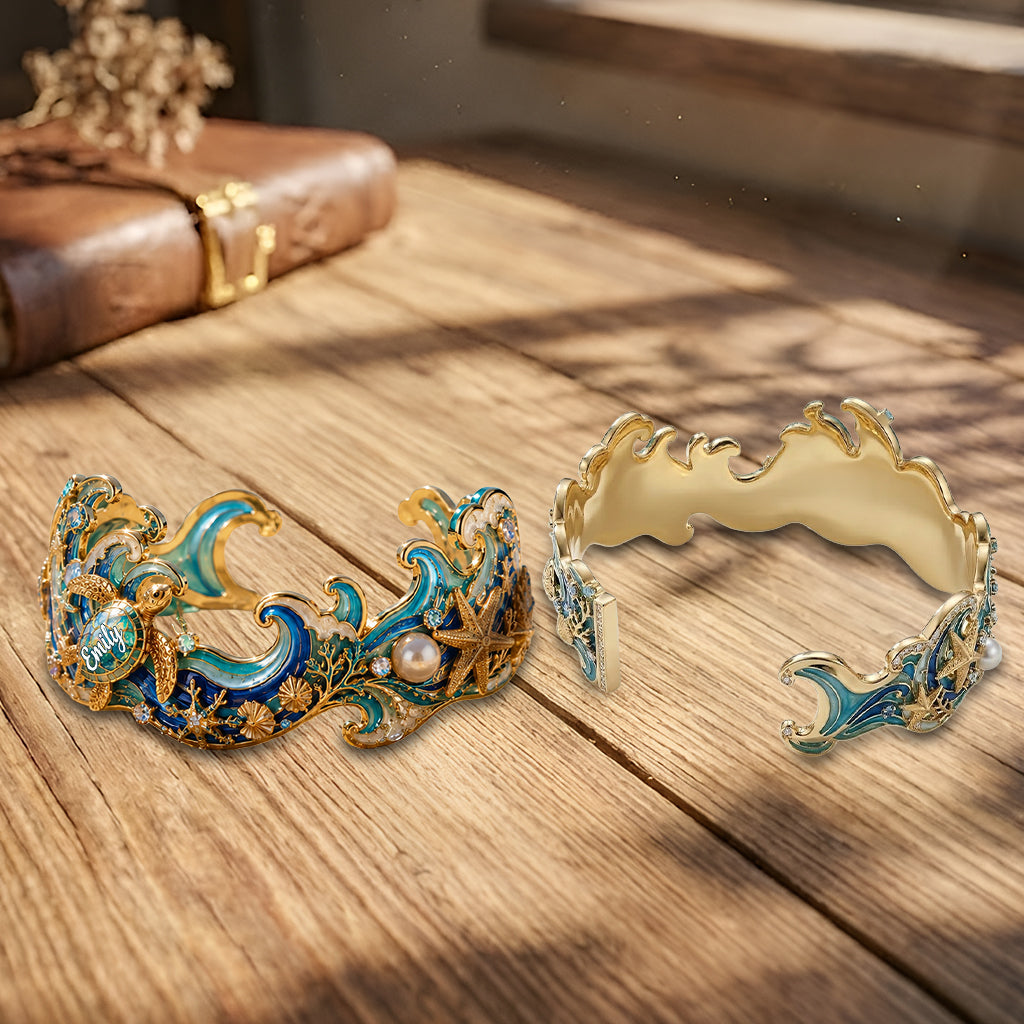 Idée Cadeau pour Amoureux de la Mer - Bracelet Personnalisé en Forme de Mer