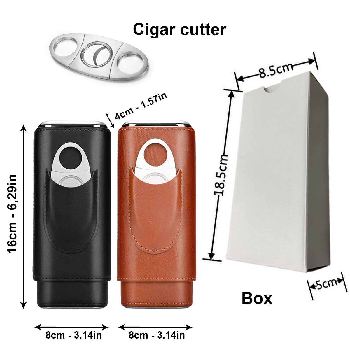 Papa Aime les Cigares - Étui à Cigares en Cuir Personnalisé