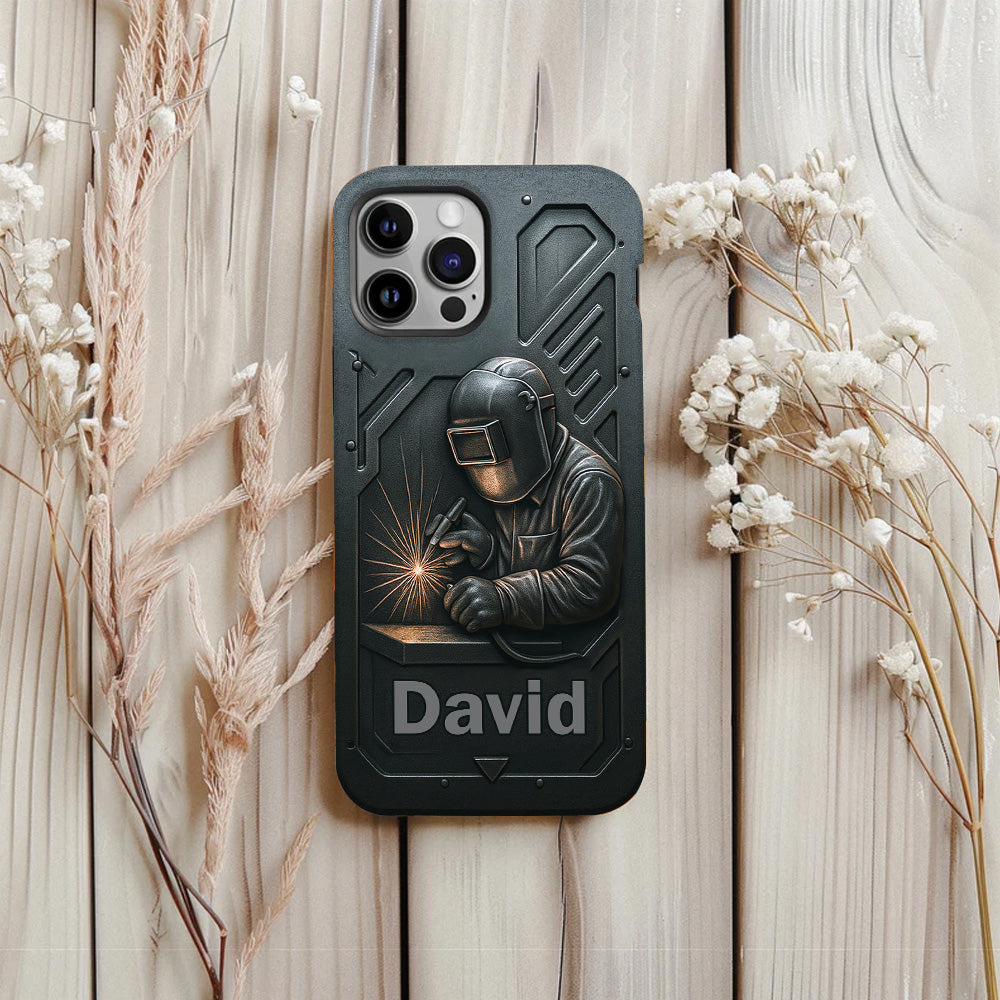 Coque de téléphone personnalisée avec motif de soudeur - Hommes soudeurs stylés
