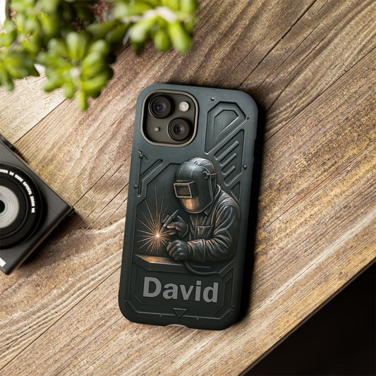 Coque de téléphone personnalisée avec motif de soudeur - Hommes soudeurs stylés