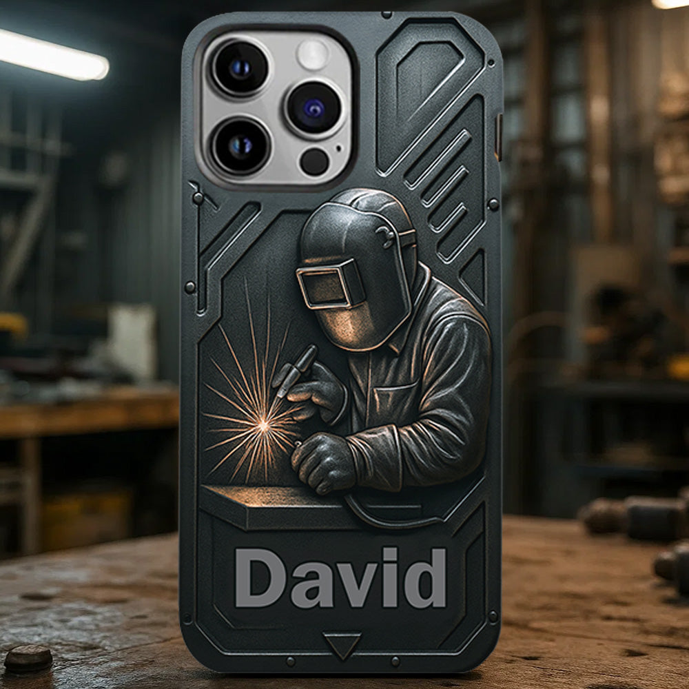 Coque de téléphone personnalisée avec motif de soudeur - Hommes soudeurs stylés