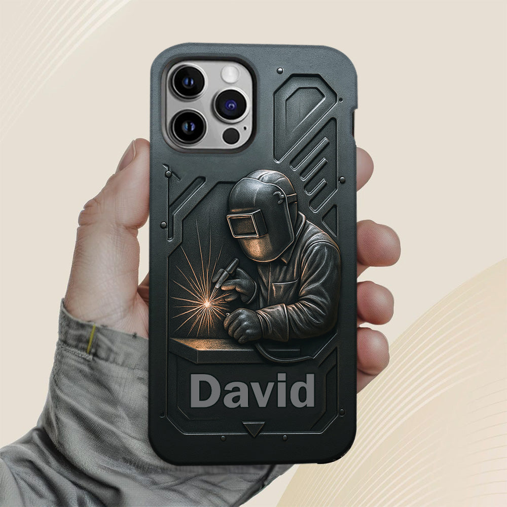 Coque de téléphone personnalisée avec motif de soudeur - Hommes soudeurs stylés