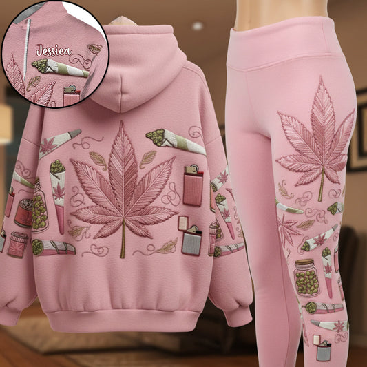 Stoner Chic - Sweat à capuche et legging personnalisés sur le thème du cannabis