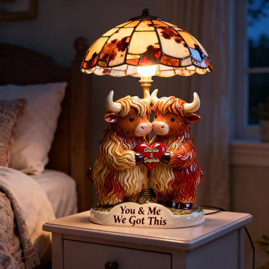 You & Me We Got This - Personalized Highland Cow Acrylic LED Night Light