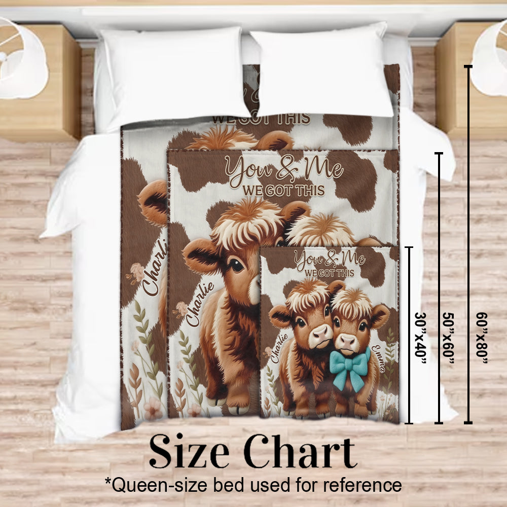 Toi et moi - Couverture personnalisée vache des Highlands
